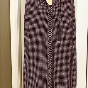 Michael Kors Burgundy and White Midi Dress